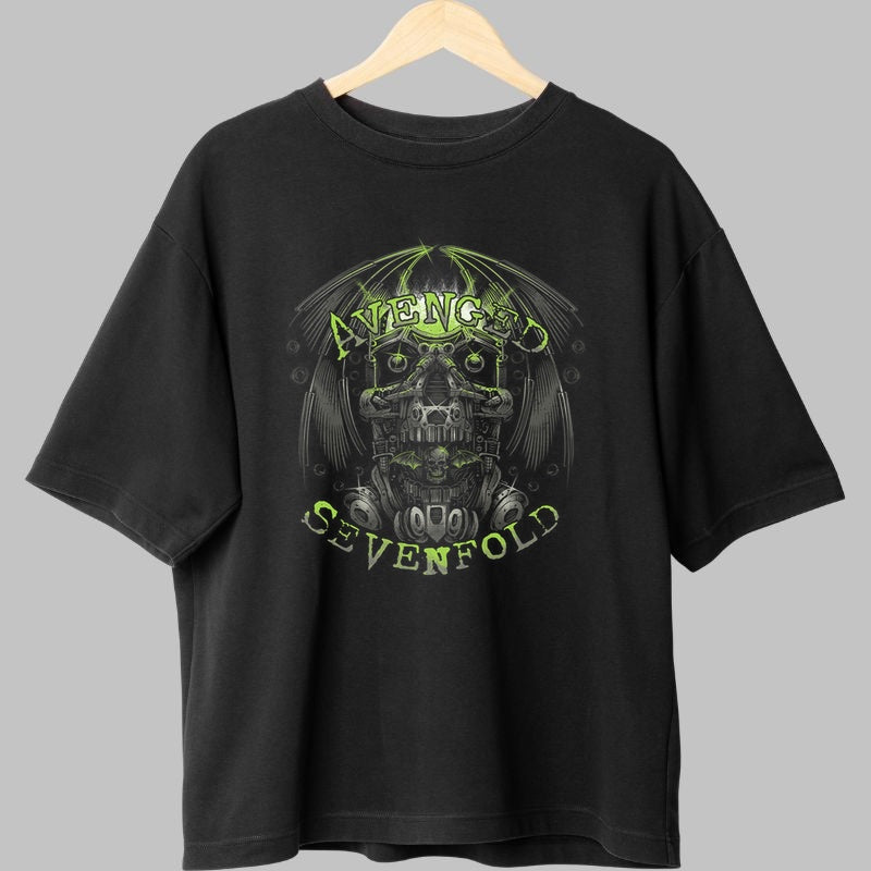 Tricou Avenged Sevenfold - Cyber Skull Edition fata negru