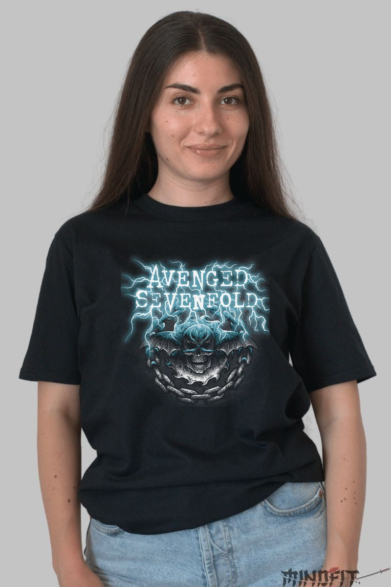 Tricou Avenged Sevenfold - Deathbat Electric Edition dama negru