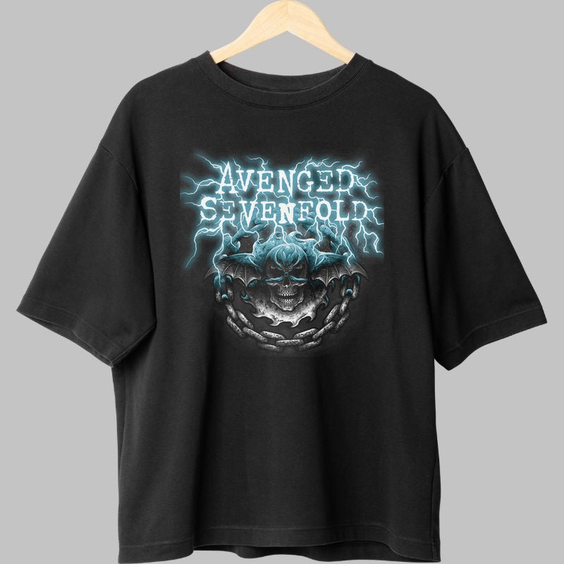 Tricou Avenged Sevenfold - Deathbat Electric Edition fata negru