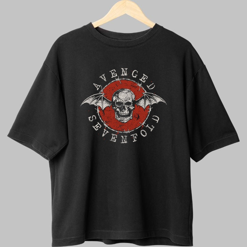 Tricou Avenged Sevenfold - Deathbat Emblem fata negru