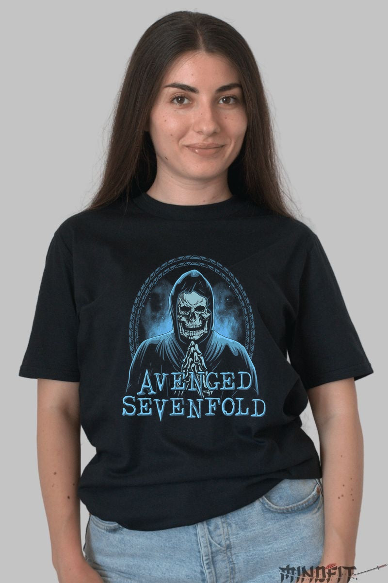 Tricou Avenged Sevenfold - Deathbat Glowing Art dama negru