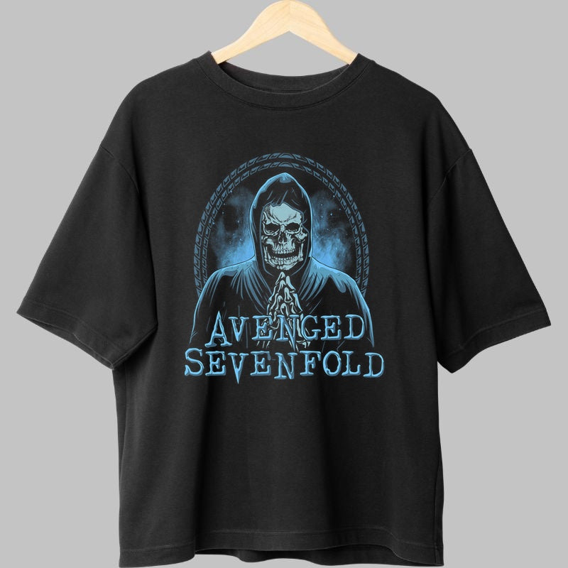 Tricou Avenged Sevenfold - Deathbat Glowing Art fata negru