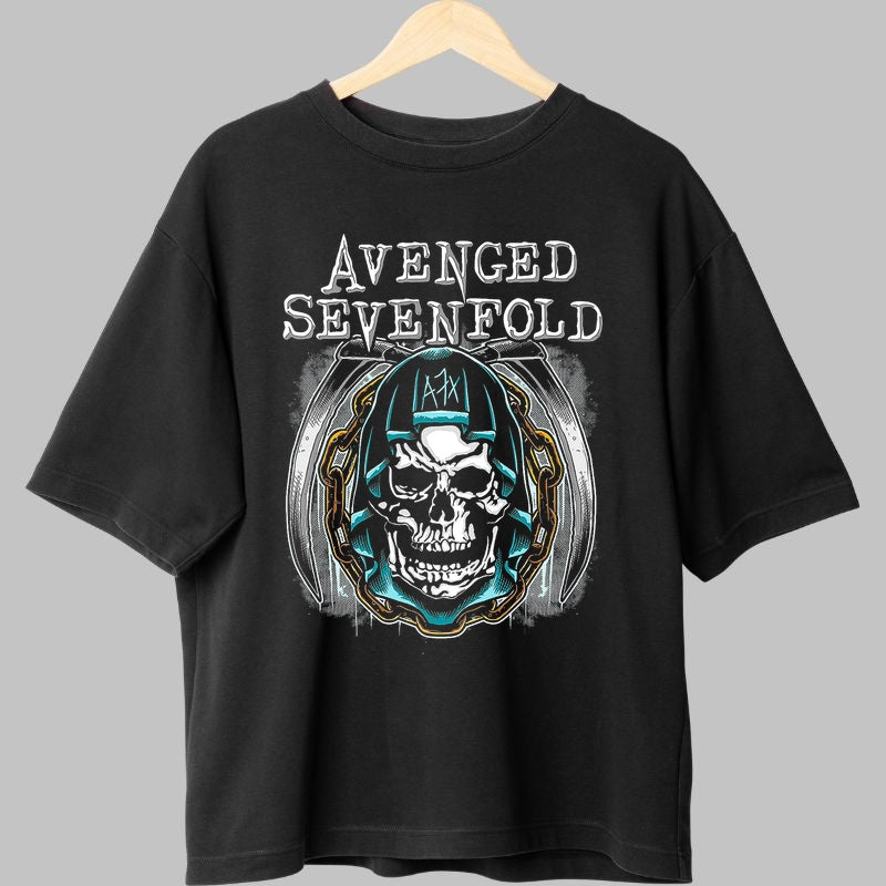 Tricou Avenged Sevenfold - Deathbat Grafica Metal fata negru