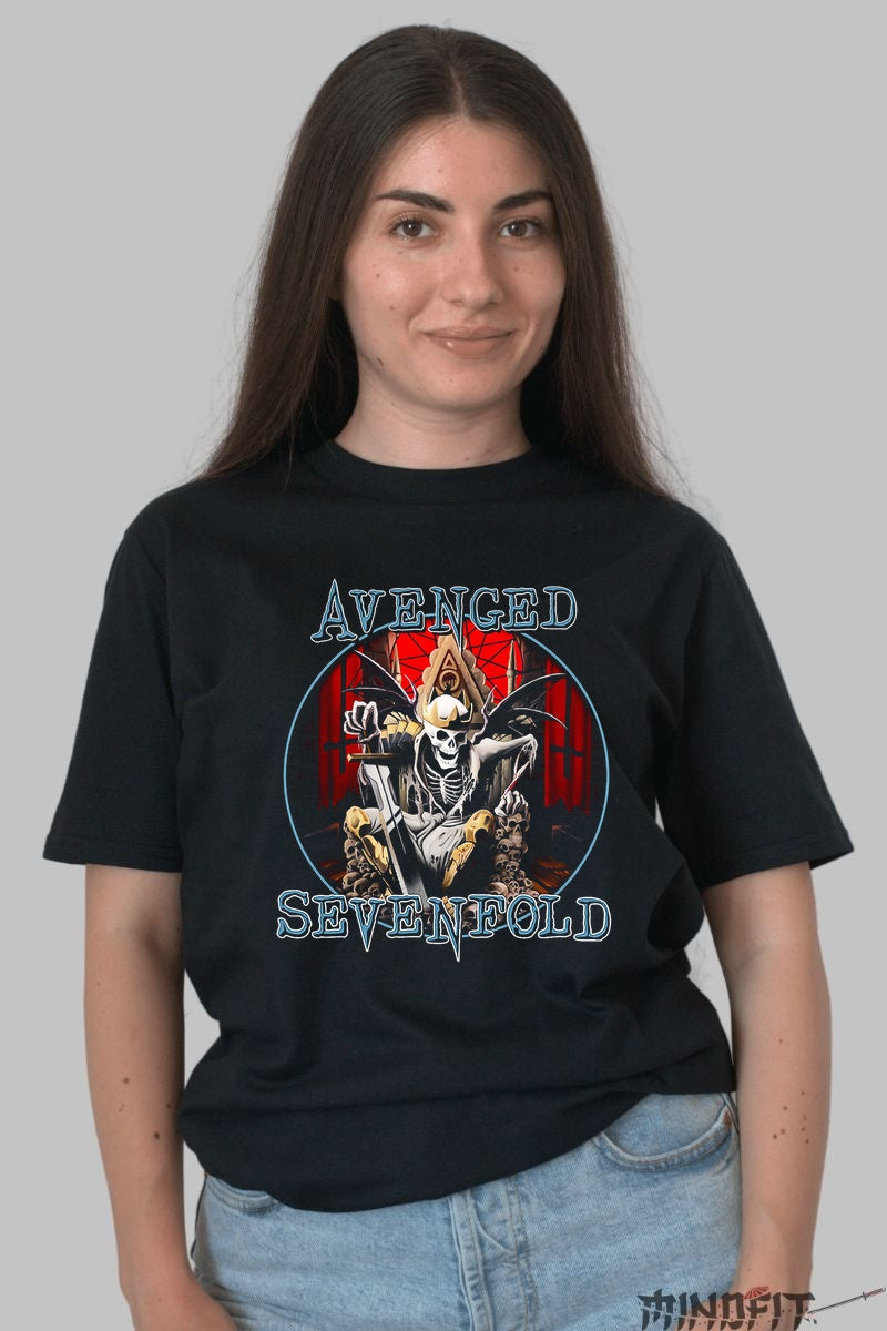 Tricou Avenged Sevenfold - Reaper Throne Edition dama negru
