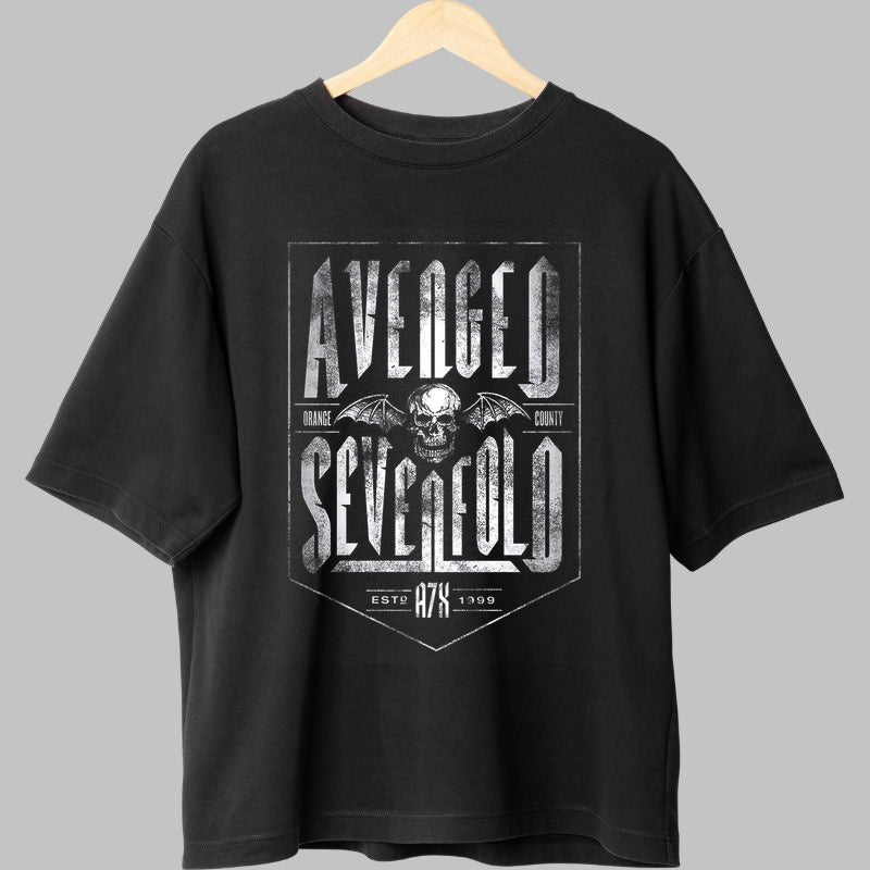Tricou Avenged Sevenfold - Skull Emblem Edition fata negru