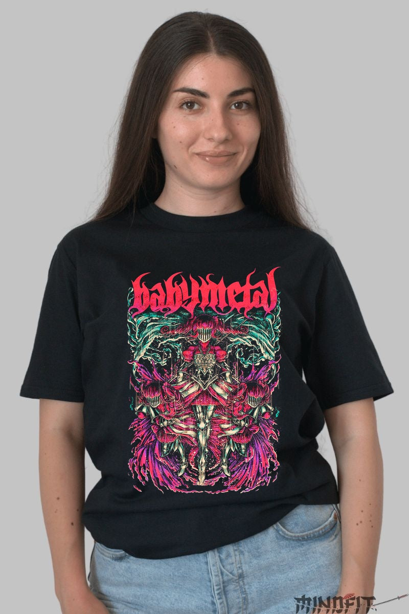 Tricou Babymetal - Armura Samurai Fantasy fata negru