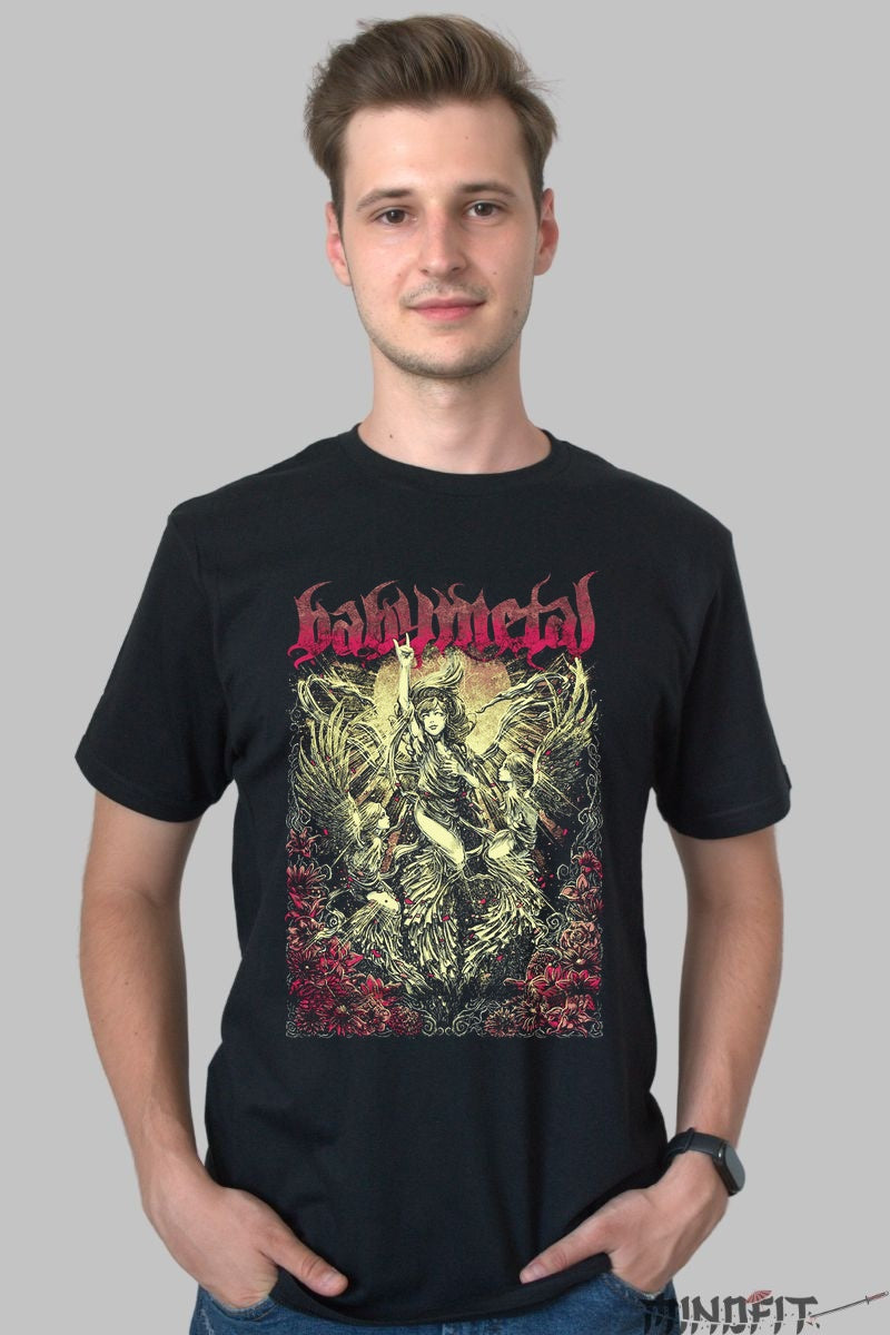 Tricou BabyMetal - Zeita Metalului in Flacari barbat negru