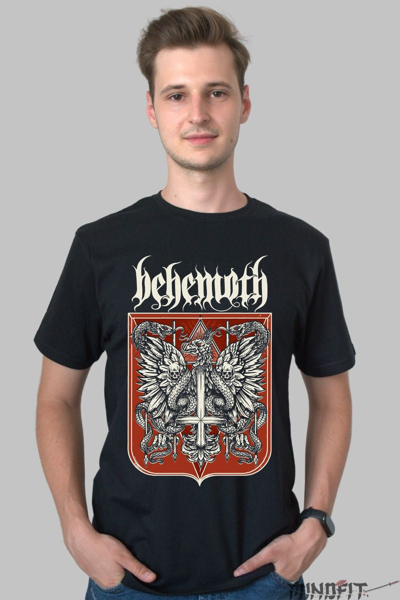 Tricou Behemoth - Simbolul puterii intunecate barbat negru