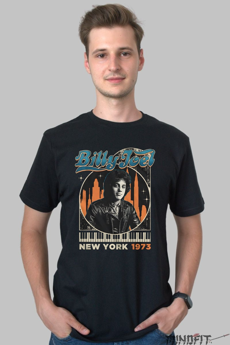 Tricou Billy Joel - New York 1973 barbat negru