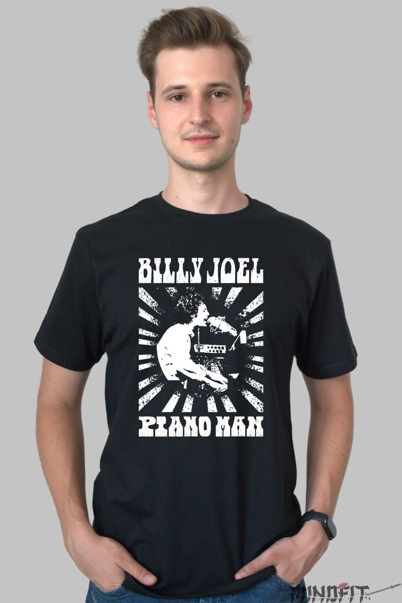 Tricou Billy Joel - Piano Man Vintage barbat negru