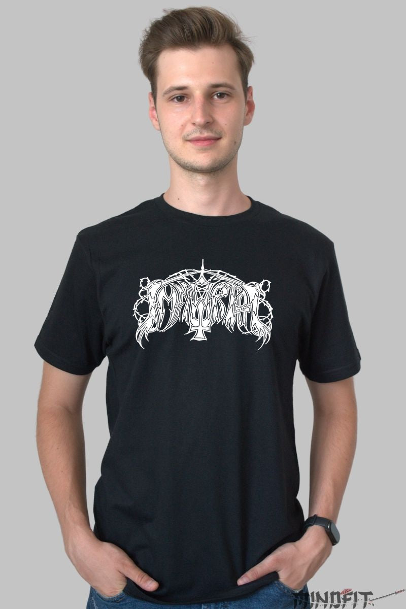 Tricou Black Metal - Logo Immortal Stil Nordic barbat negru