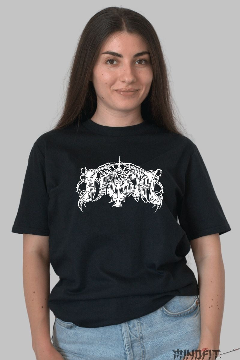 Tricou Black Metal - Logo Immortal Stil Nordic dama negru