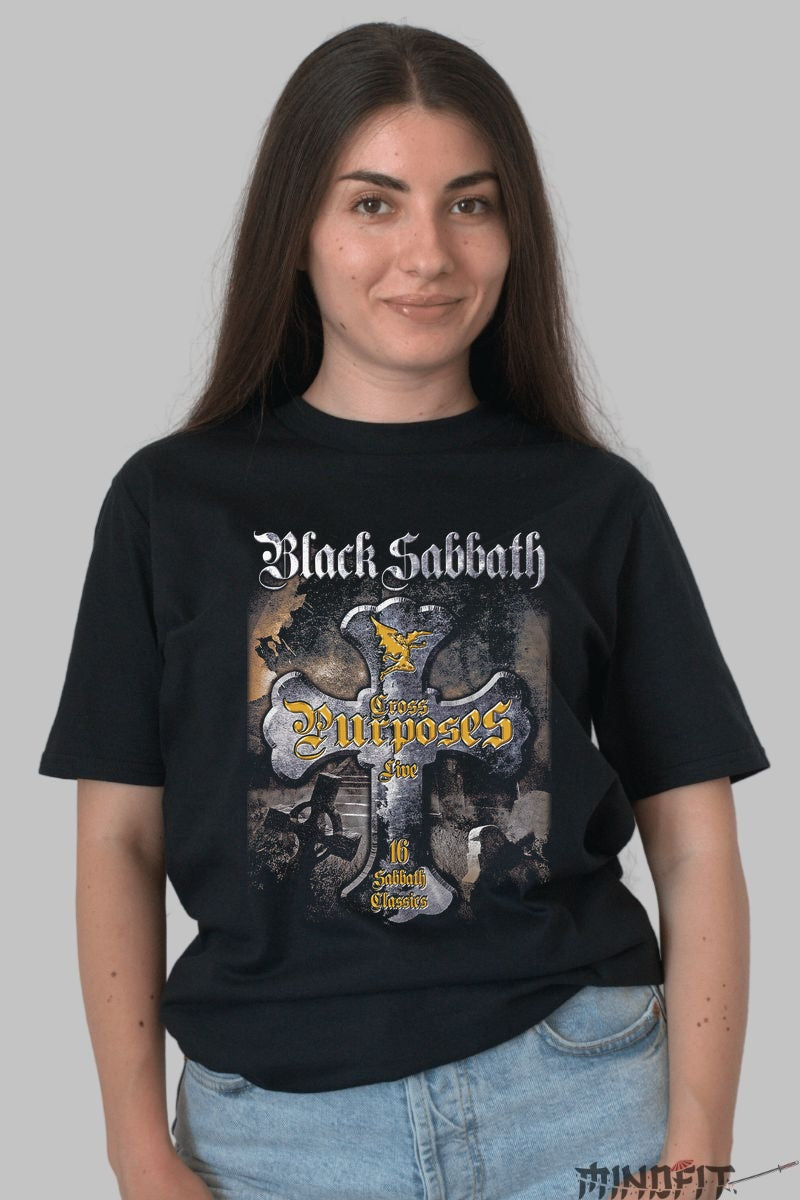 Tricou Black Sabbath - Cross Purposes Live fata negru