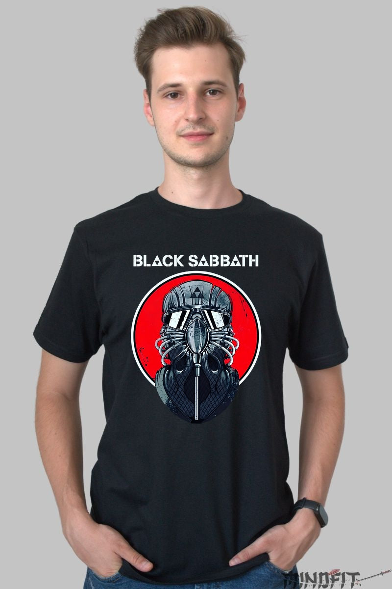 Tricou Rock Black Sabbath - Masca Metal Vintage barbat negru