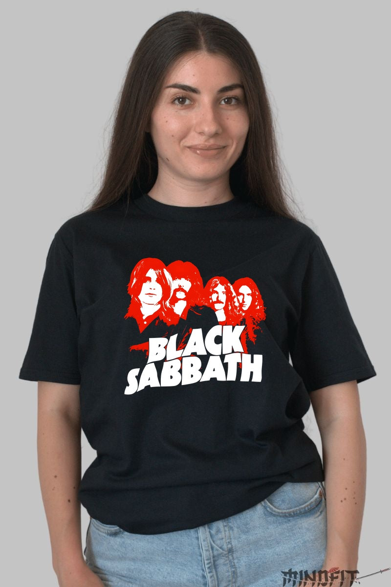 Tricou Black Sabbath - Portret Vintage Legendar fata negru