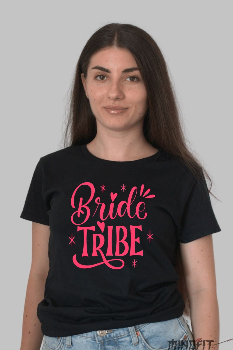 Tricou Bride Tribe - Unitate si Stil la Superlativ Dama Negru