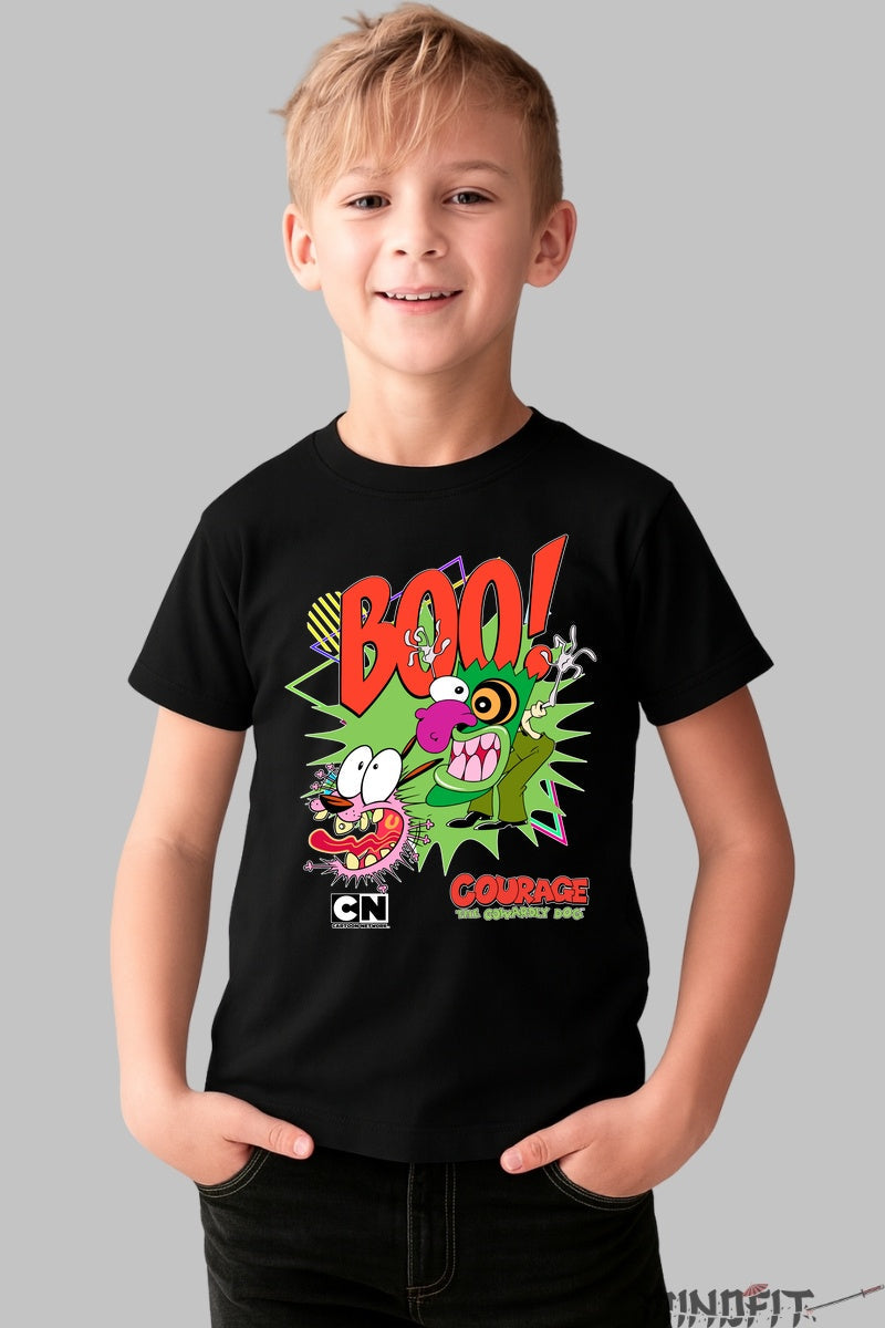 Tricou Courage the Cowardly Dog Boo - Cartoon Network baiat negru