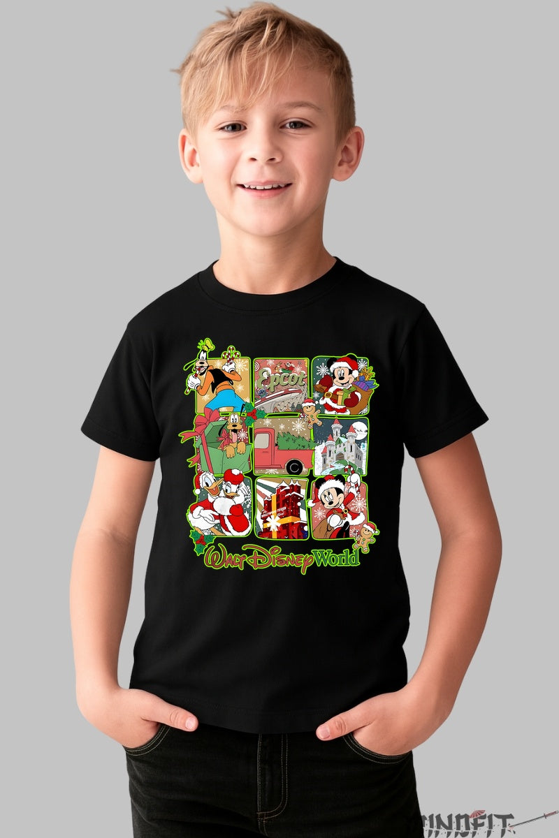 Tricou Craciun Disney - Magie Festiva cu Mickey si Prietenii baiat negru