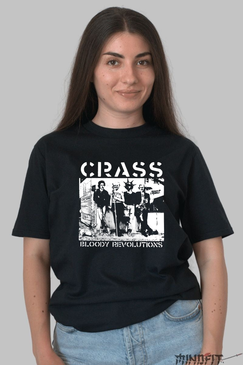 Tricou CRASS - Bloody Revolutions fata negru
