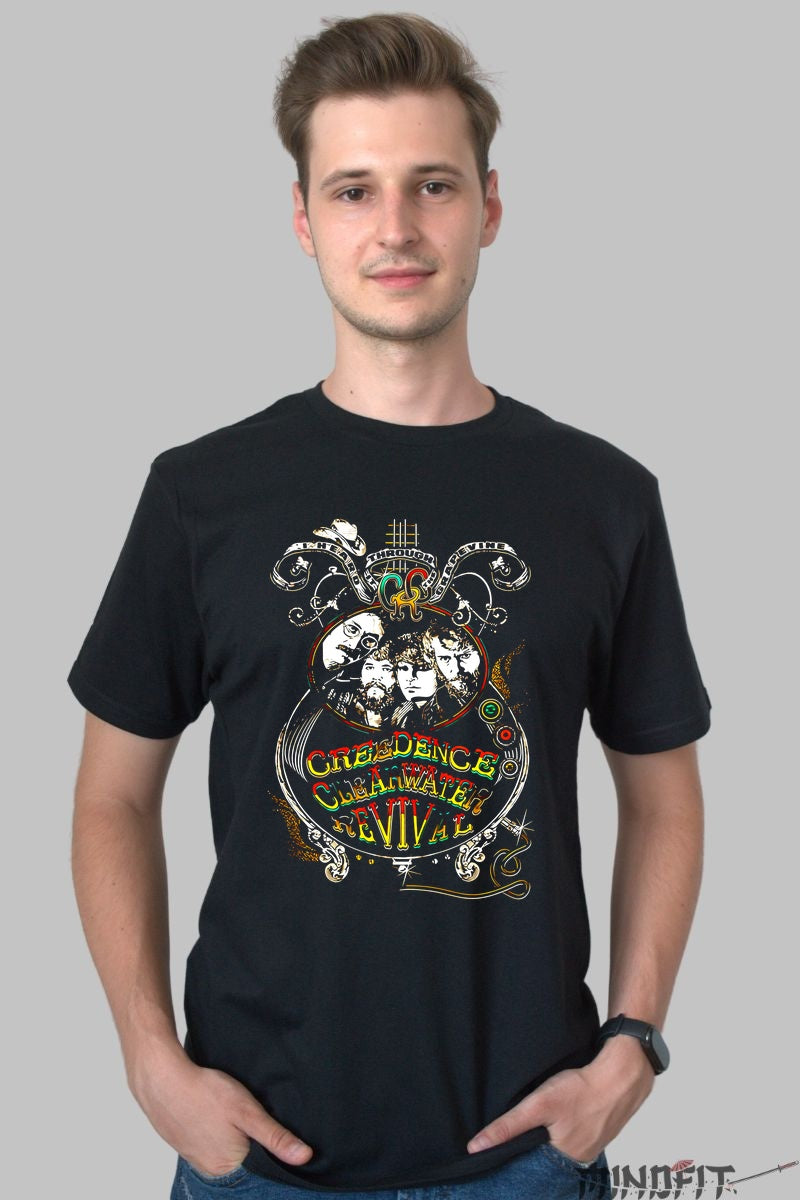 Tricou Creedence Clearwater Revival - Psychedelic Vibes barbat negru