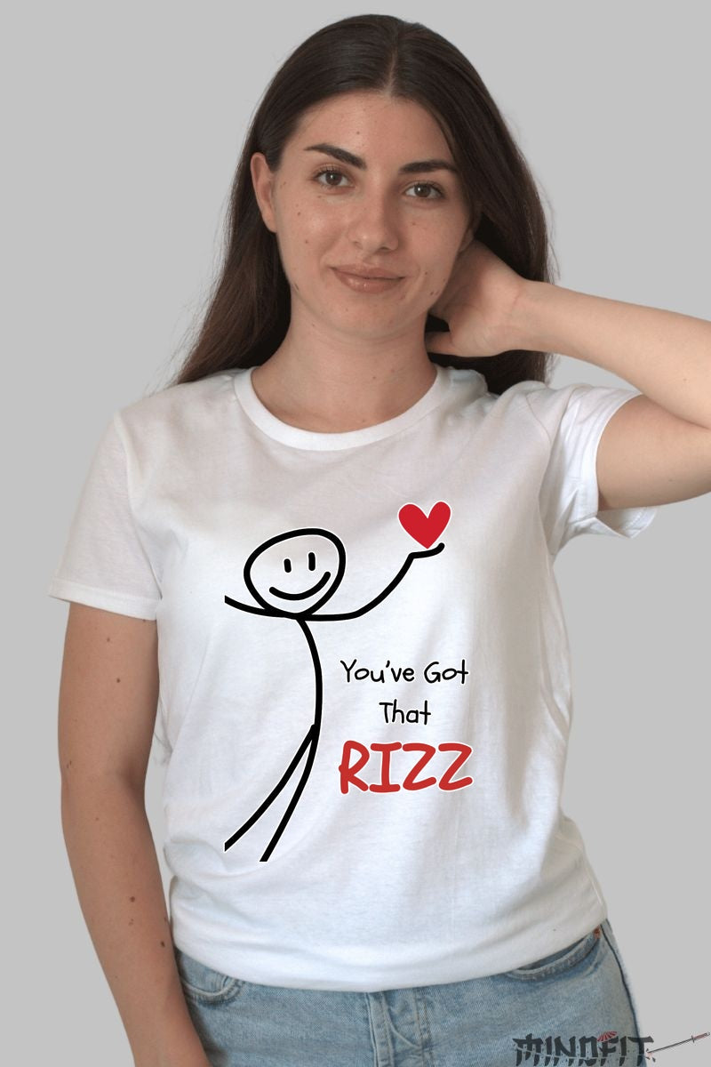 Tricou Cuplu Valentine's Day - You've Got That RIZZ dama alb