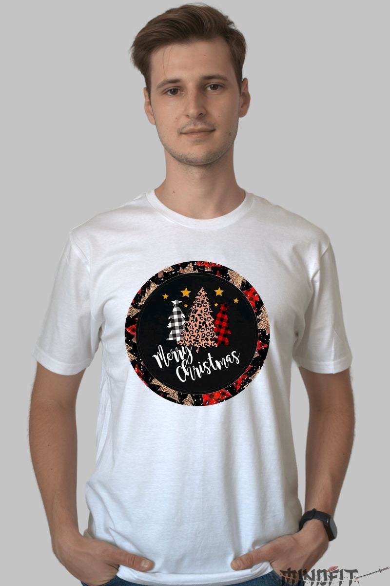 Tricou De Craciun - Brazi Festivi Merry Christmas barbat alb