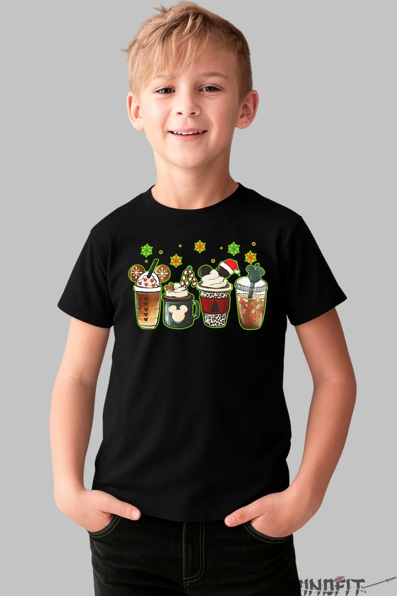 Tricou De Craciun Copii - Bauturi Festive Cu Tematica Magica baiat negru