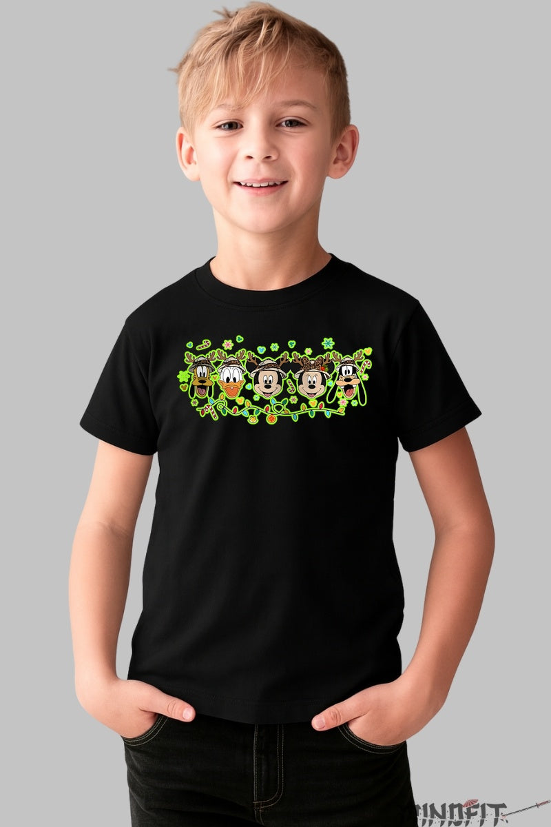Tricou De Craciun Copii - Personaje Magice Inlantuite baiat negru