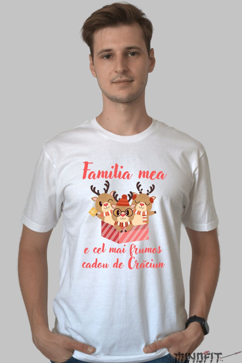 Tricou De Craciun - Familia Mea Cadou Special barbat alb