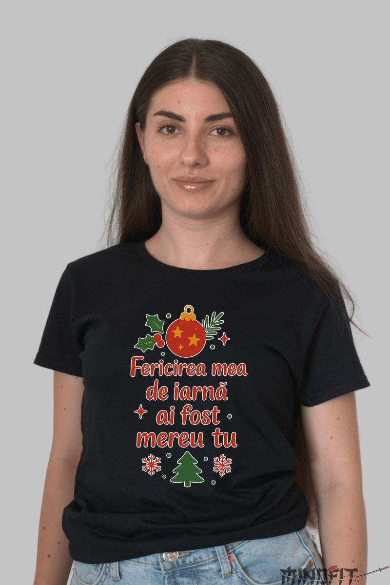 Tricou De Craciun - Fericirea Mea De Iarna barbat alb