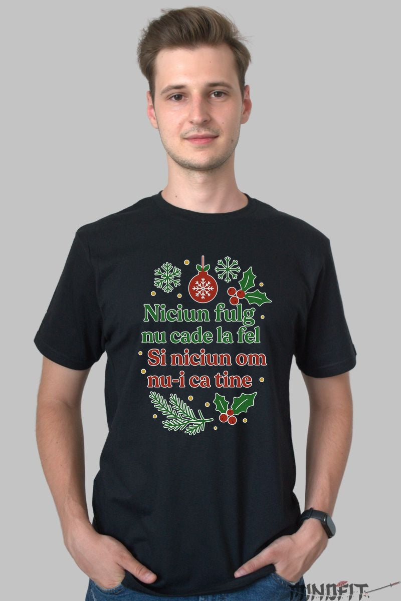 Tricou De Craciun - Niciun Fulg Nu Cade La Fel dama alb