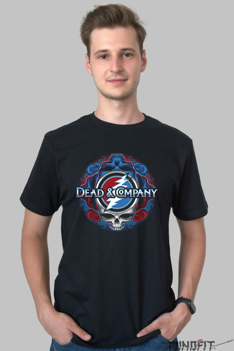 Tricou Dead & Company - Skull & Lightning Art barbat negru