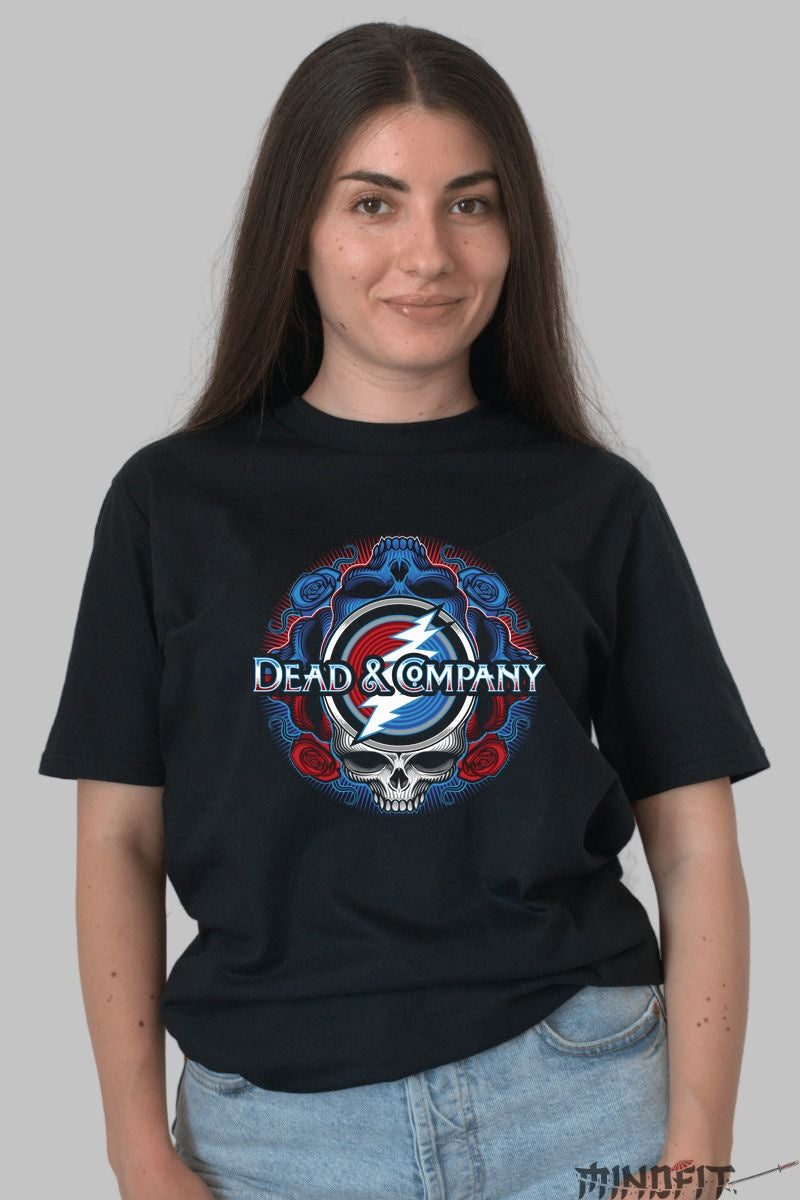 Tricou Dead & Company - Skull & Lightning Art dama negru