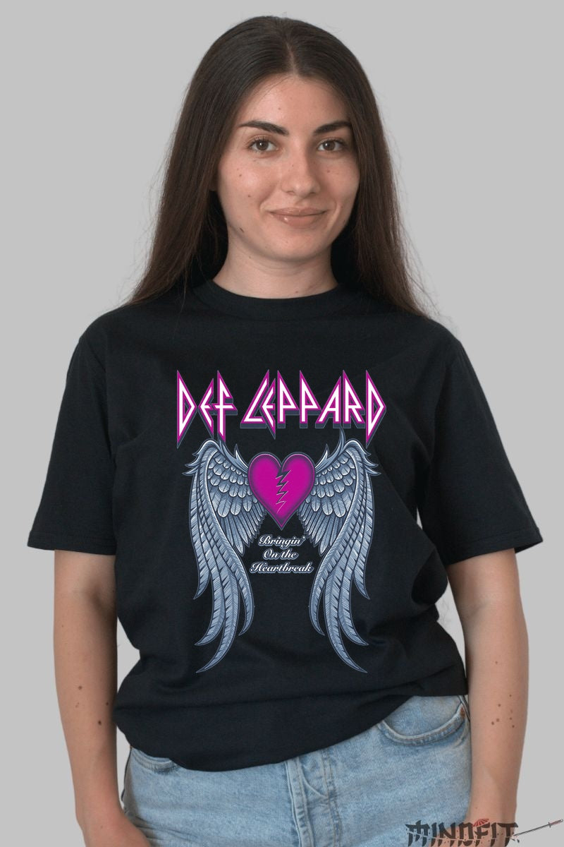 Tricou Def Leppard - Bringin- On the Heartbreak dama negru