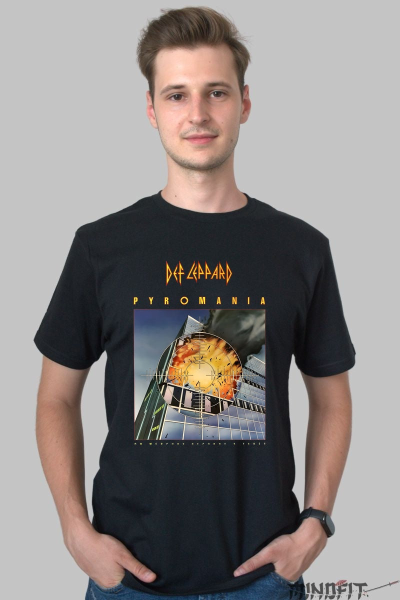 Tricou Def Leppard - Pyromania Album Art barbat negru