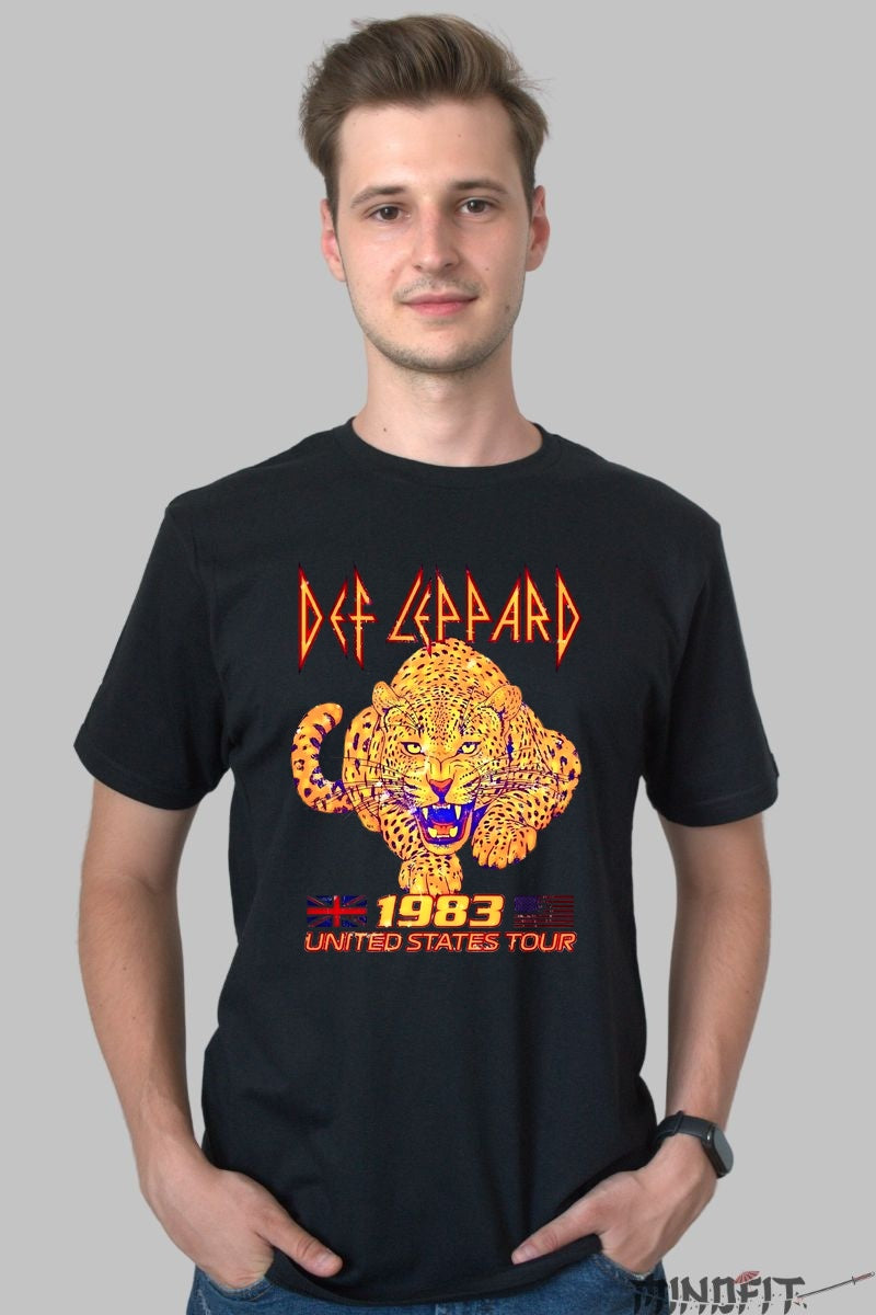 Tricou Def Leppard - United States Tour 1983 barbat negru