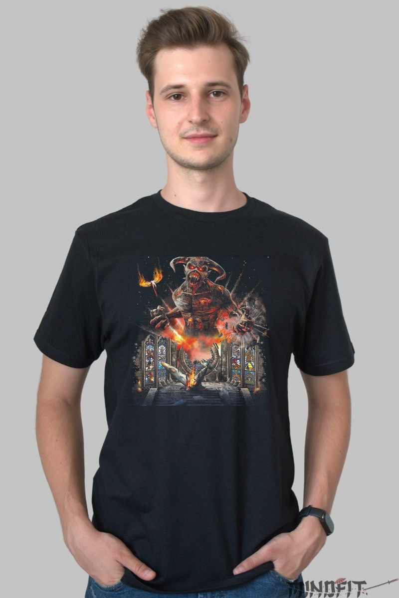 Tricou Demon Cathedral - Arta Apocaliptica Legendara barbat negru