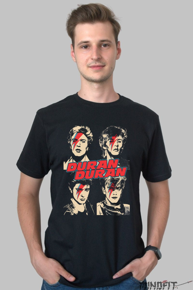 Tricou Duran Duran - New Wave Portrait Edition barbat negru