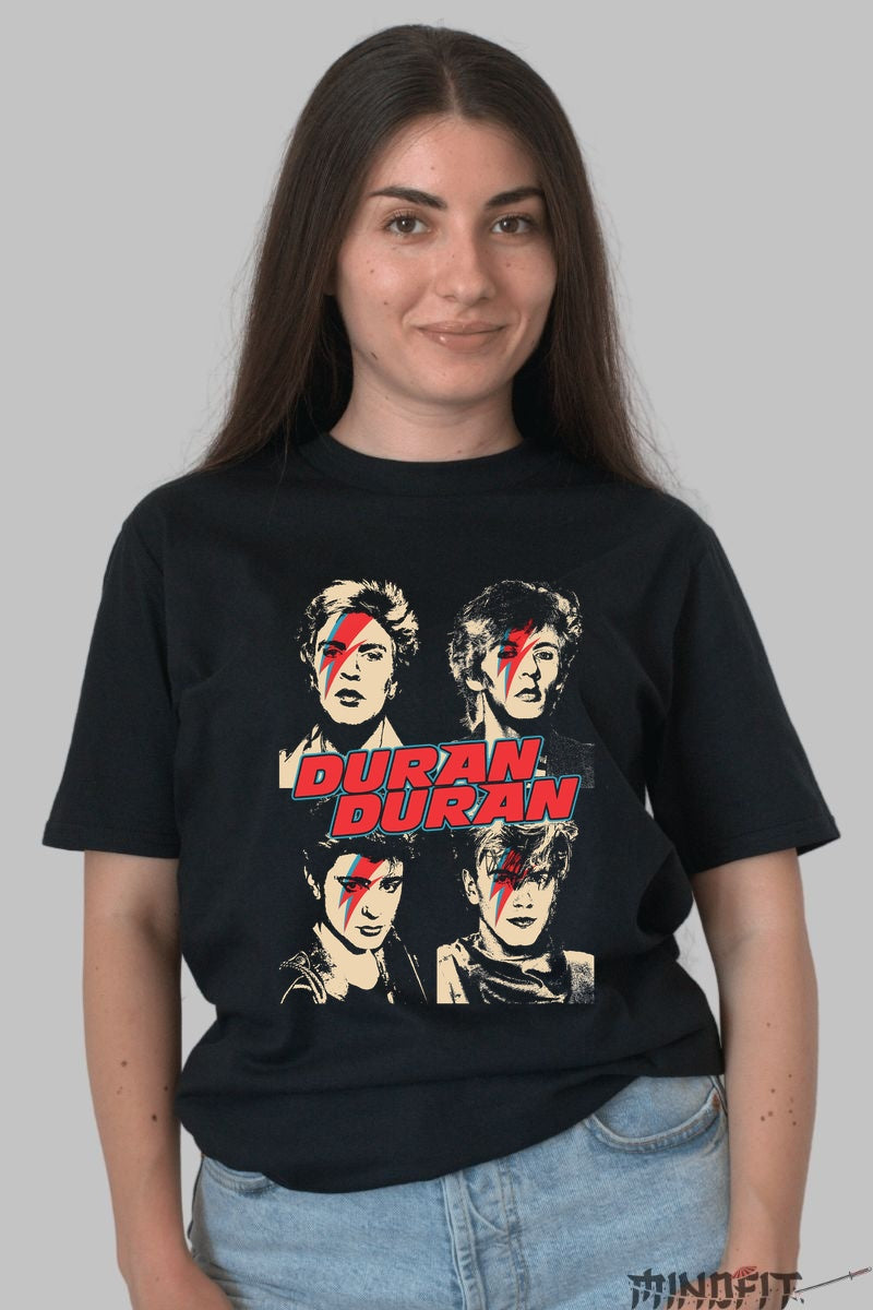 Tricou Duran Duran - New Wave Portrait Edition dama negru