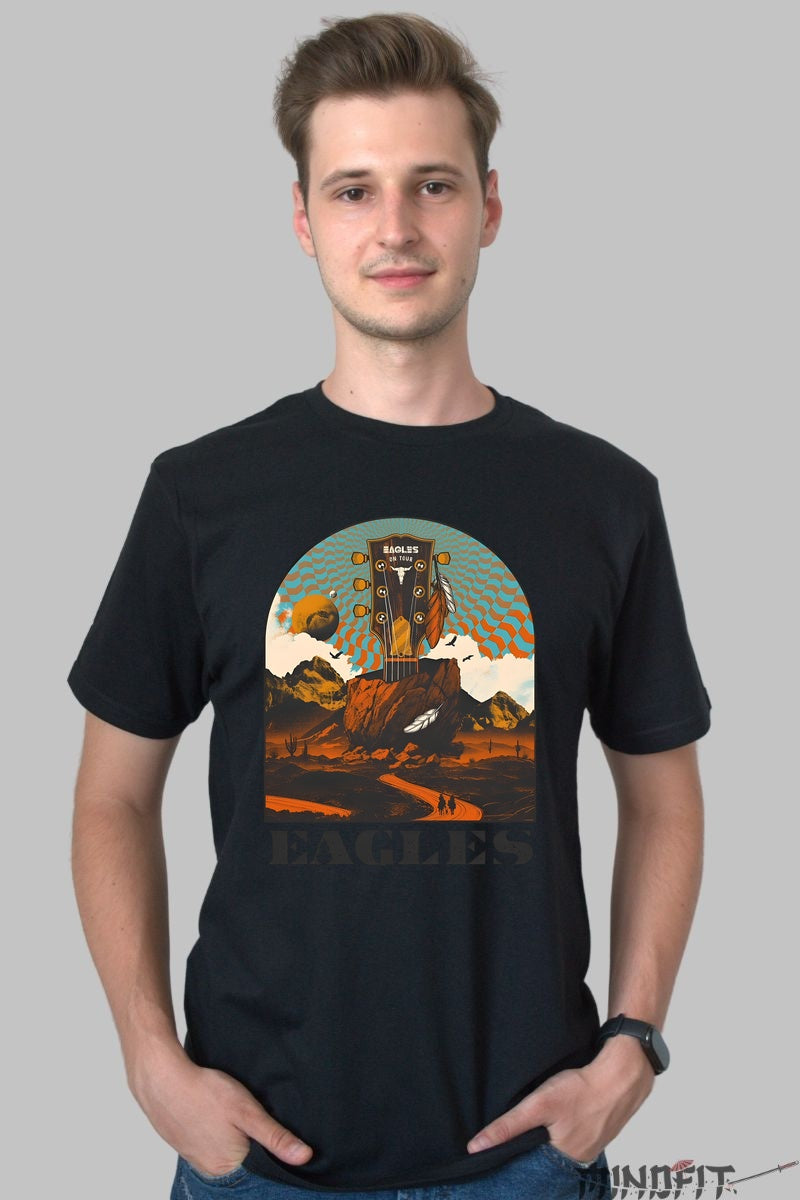 Tricou Eagles On Tour - Desert Psychedelic barbat negru