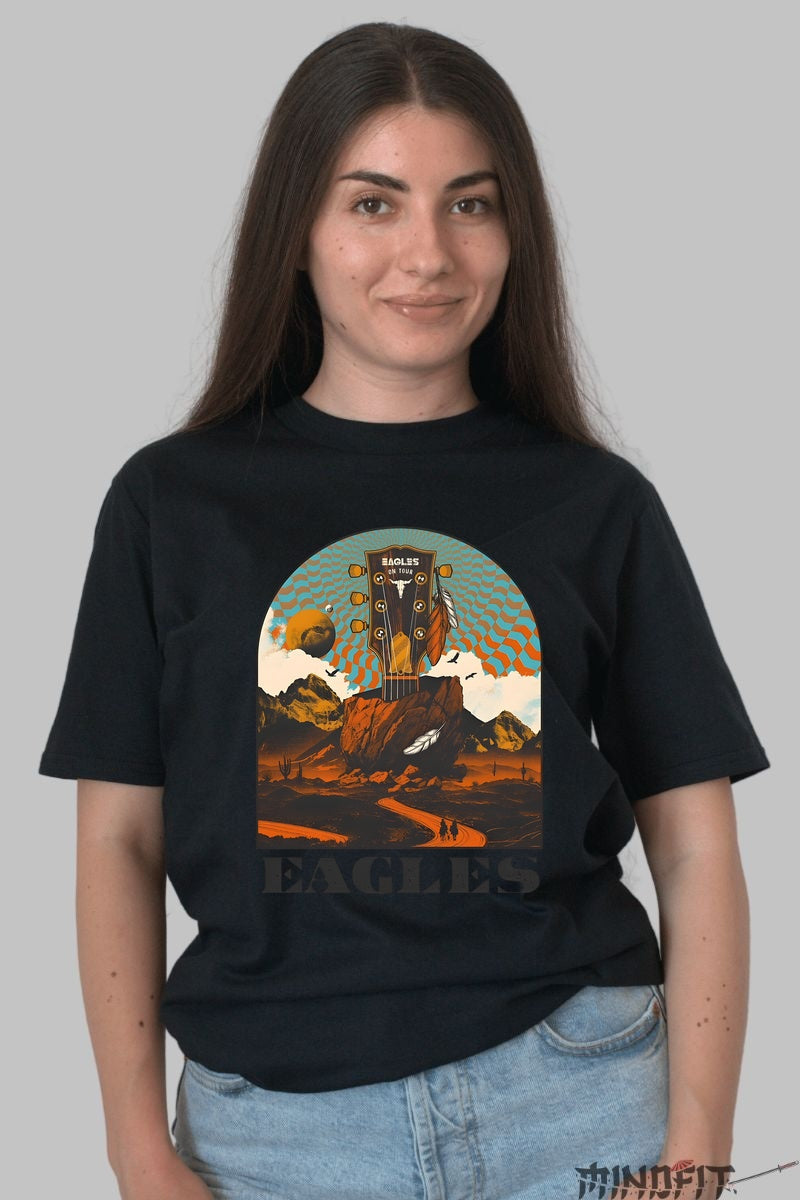 Tricou Eagles On Tour - Desert Psychedelic dama negru