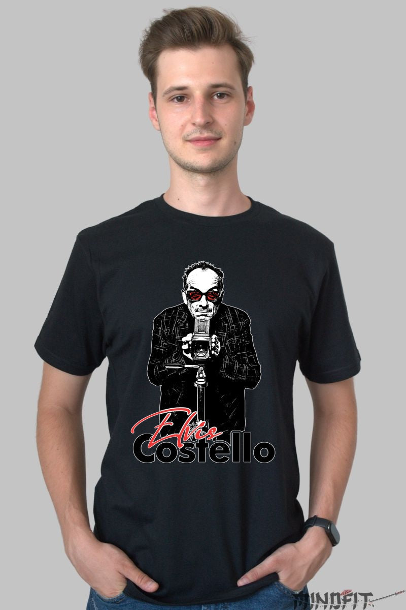 Tricou Elvis Costello - Art in Focus barbat negru