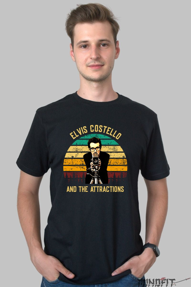Tricou Elvis Costello - Retro Attractions Vibes barbat negru