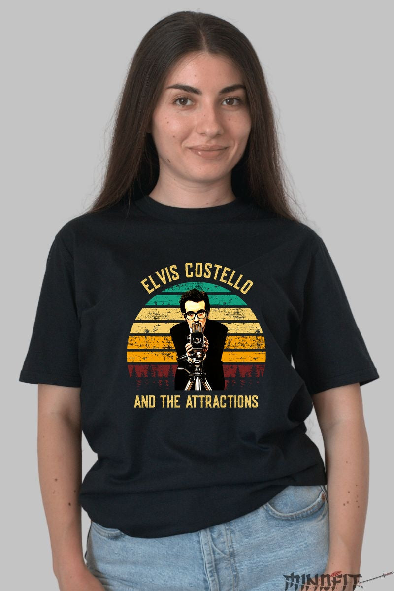 Tricou Elvis Costello - Retro Attractions Vibes dama negru