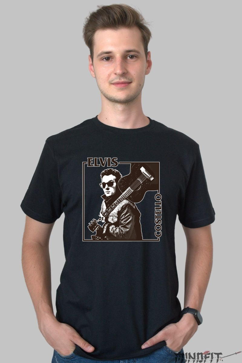 Tricou Elvis Costello - Retro Cool & Iconic barbat negru