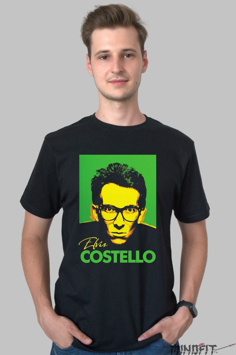 Tricou Elvis Costello - Retro Pop Art Icon barbat negru