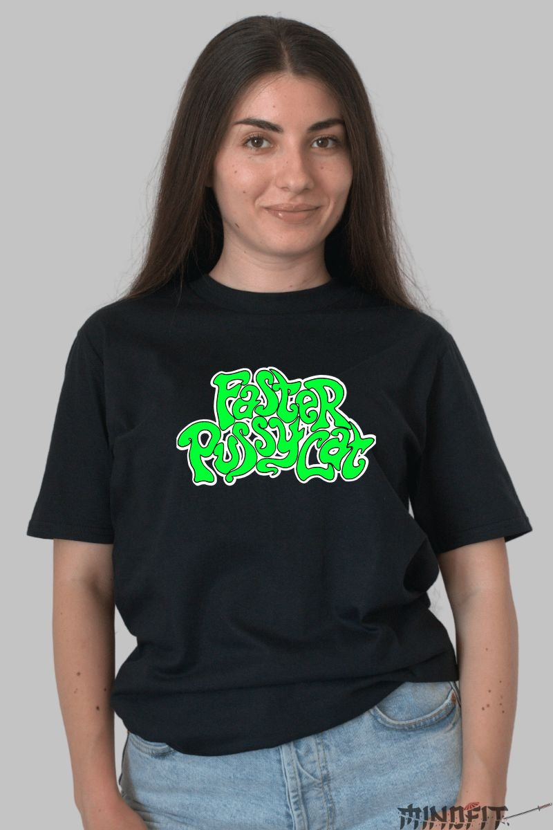 Tricou Faster Pussycat - Bold Neon Logo dama negru