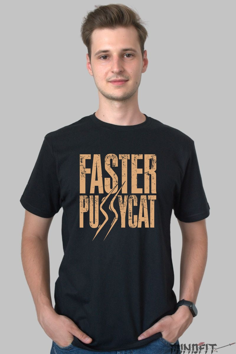 Tricou Faster Pussycat - Glam Rock Attitude barbat negru