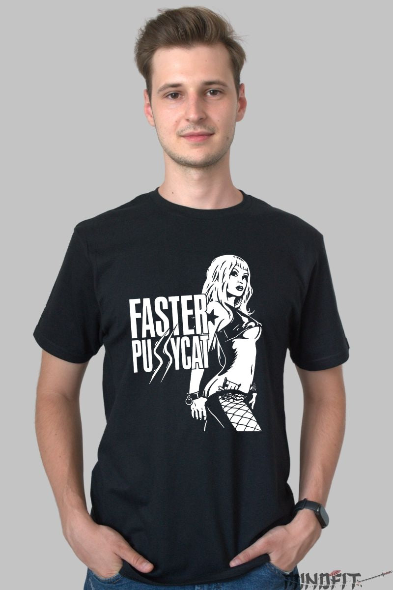 Tricou Faster Pussycat - Glam Sleaze Icon barbat negru