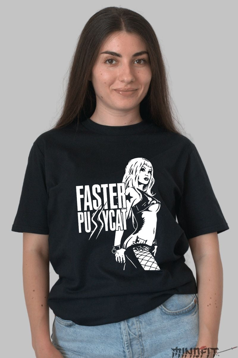 Tricou Faster Pussycat - Glam Sleaze Icon dama negru